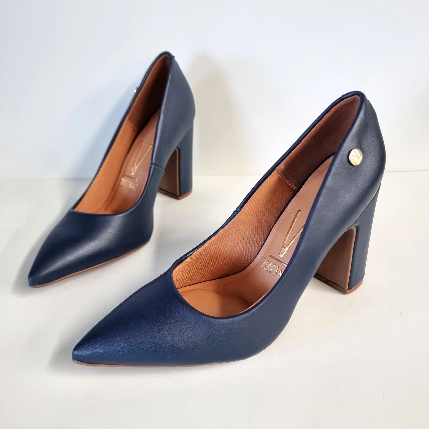 Vizzano Pointed Block Heel (Matte Navy)