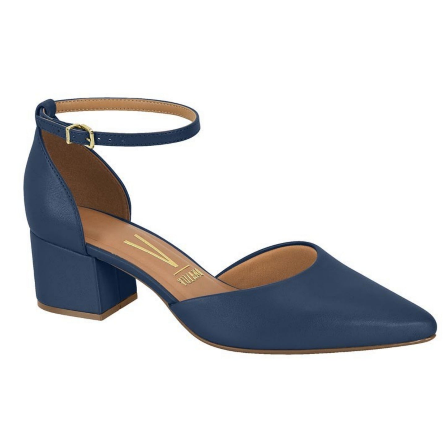 Vizzano Pointed Ankle Strap Low Block Heel