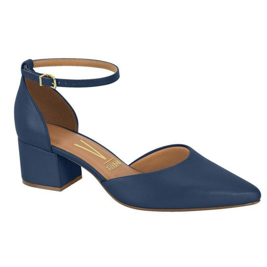 Vizzano Pointed Ankle Strap Low Block Heel