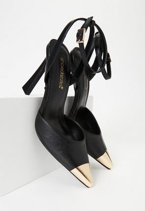 SD Ankle Strap Pump Black