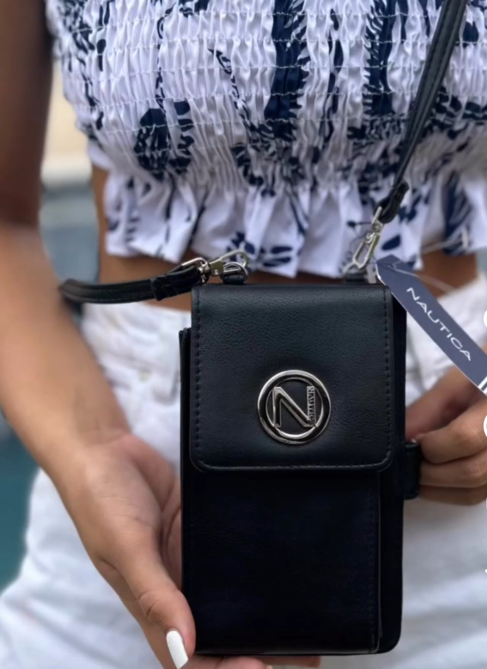 Nautica Fold-over Phone Wallet w/Strap