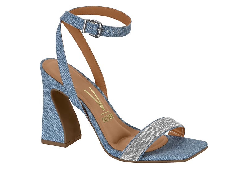 Vizzano Block Heel Rhinestone Strap Sandal