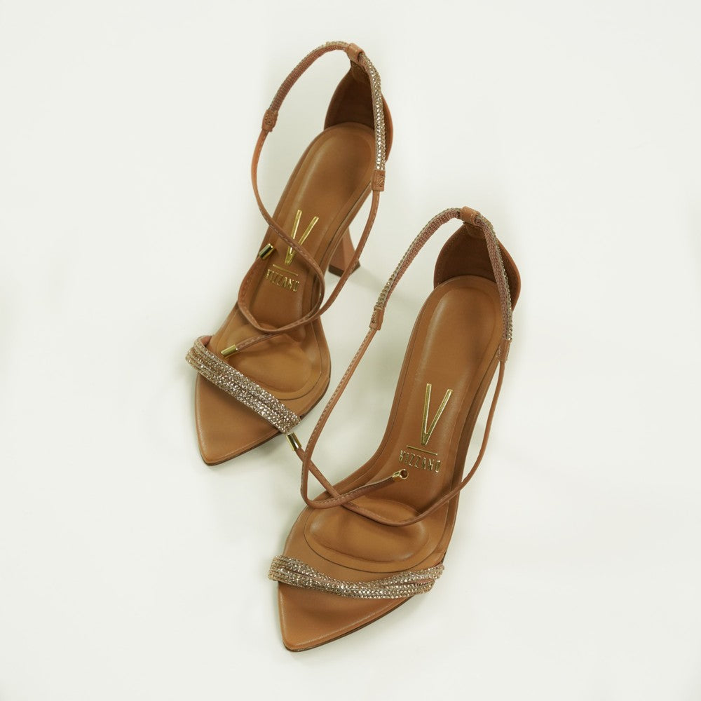 Vizzano Pointed Crystal Sandals (Nude)