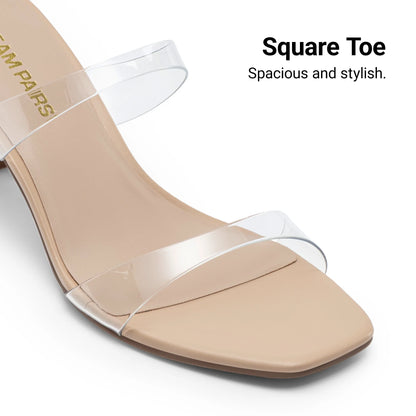 Dream Pairs Square-to Double Strap Kitten Heel Sandal