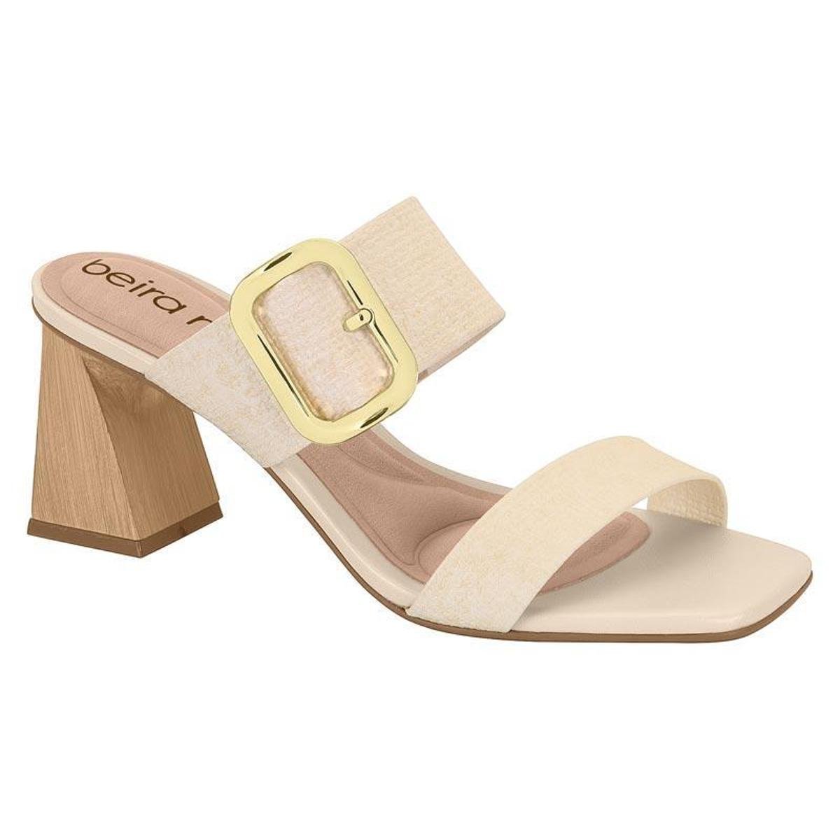 Beira Rio Block Heel Mule (Cream)