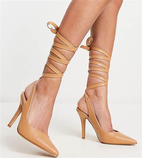 RAID Ankle Tie Pumps (Beige)