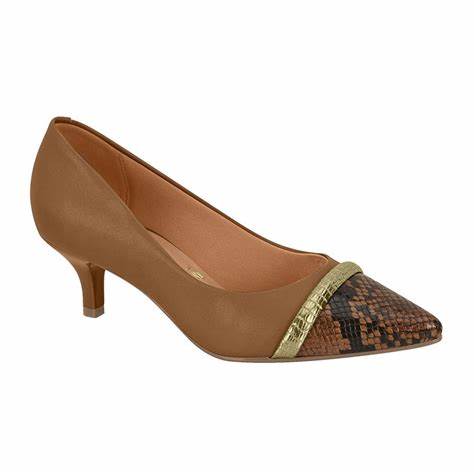 Vizzano Pointed Kitten Heel (Camel/Cobra)