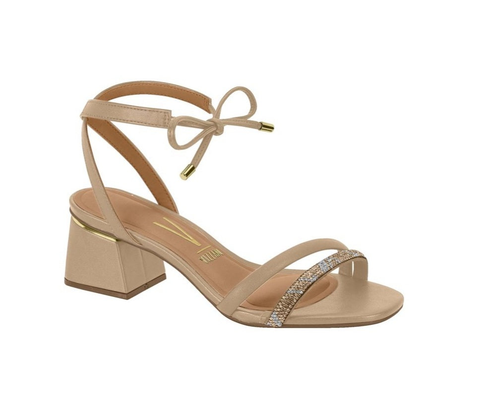 Vizzano Low Block Heel Crystal (Beige)