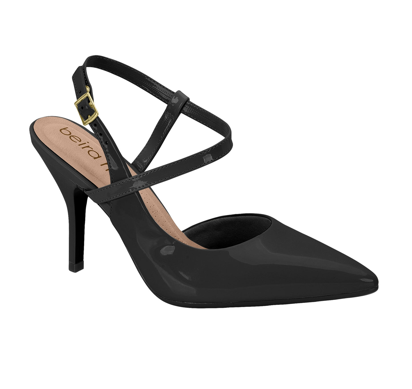 Beira Rio Patent D'Orsay Nude Black