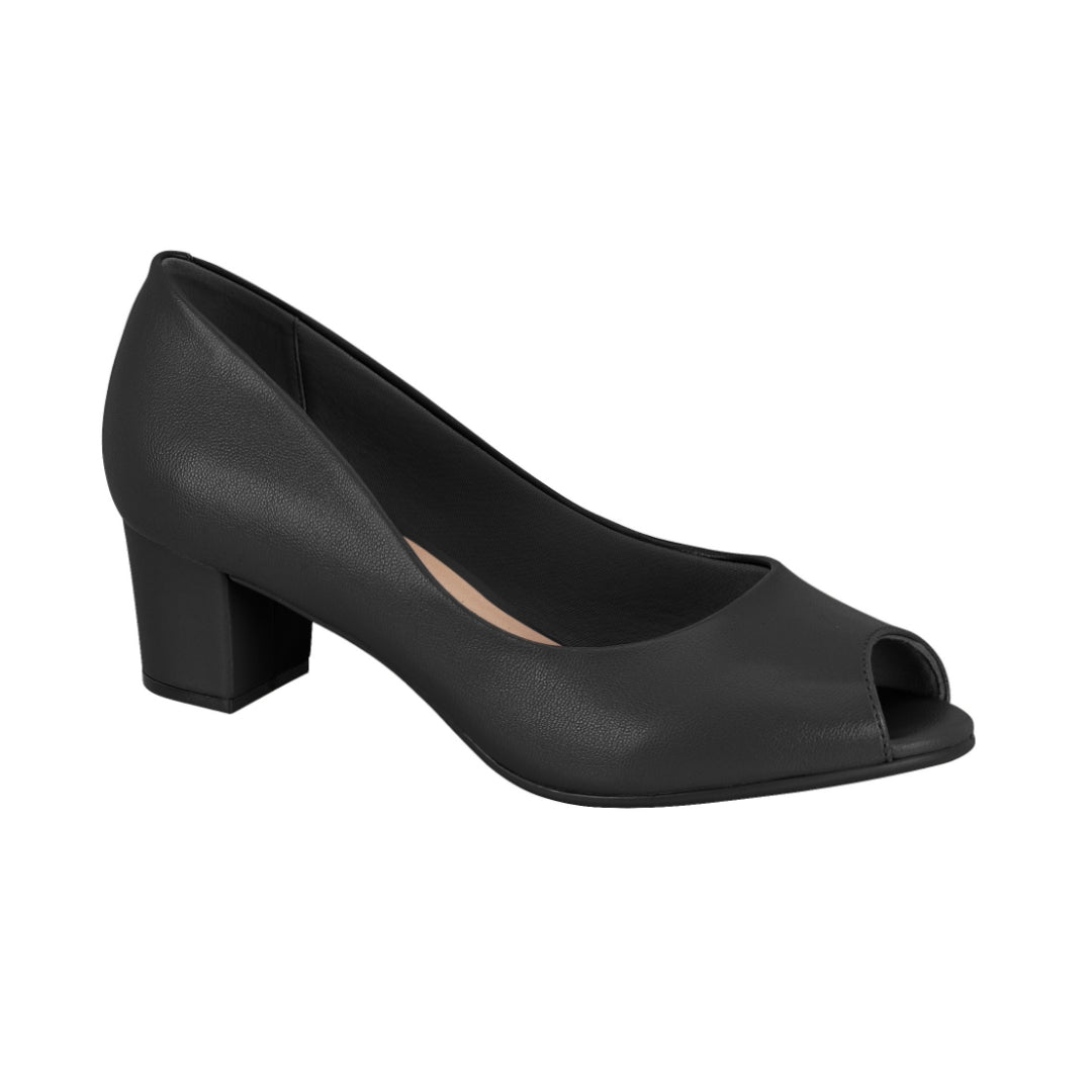 Beira Rio Turim Low Peeptoe Black