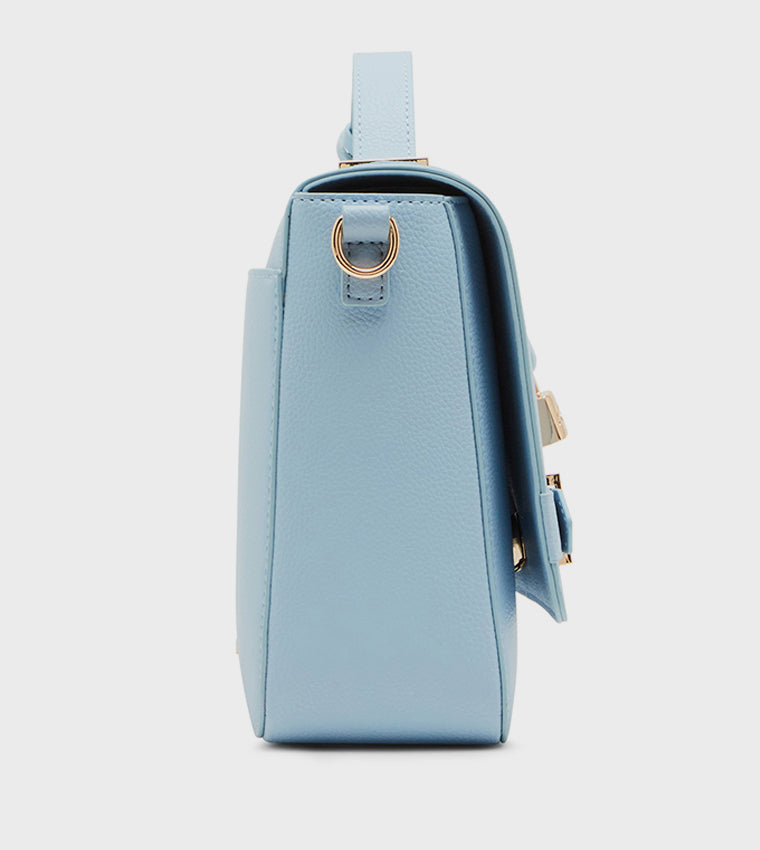 Anne Klein Belted Flap Handbag (Light Blue)
