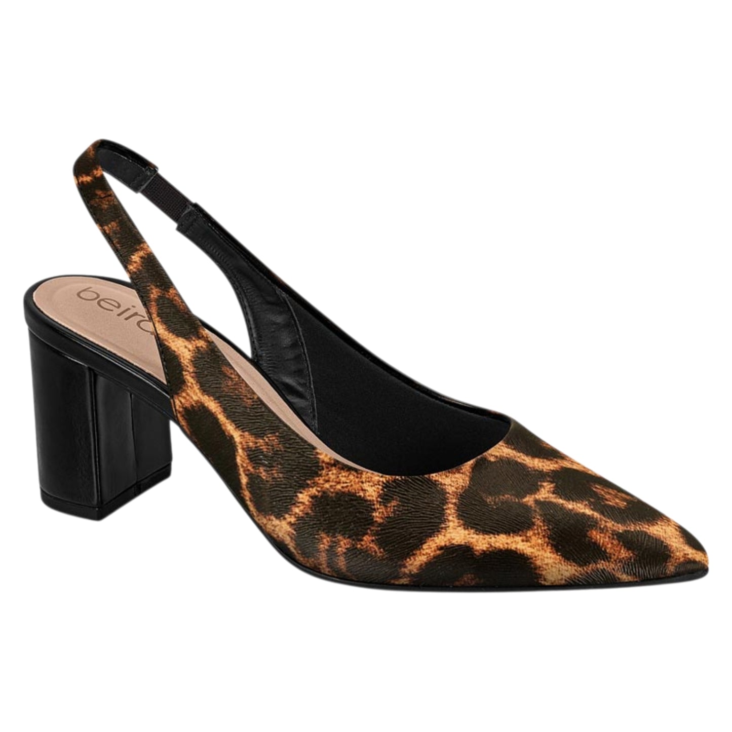 Beira Rio Leopard Block Heel Slingback