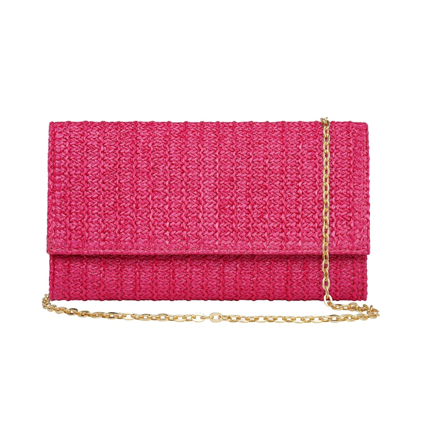 Straw Shoulder Crossbody (Pink)