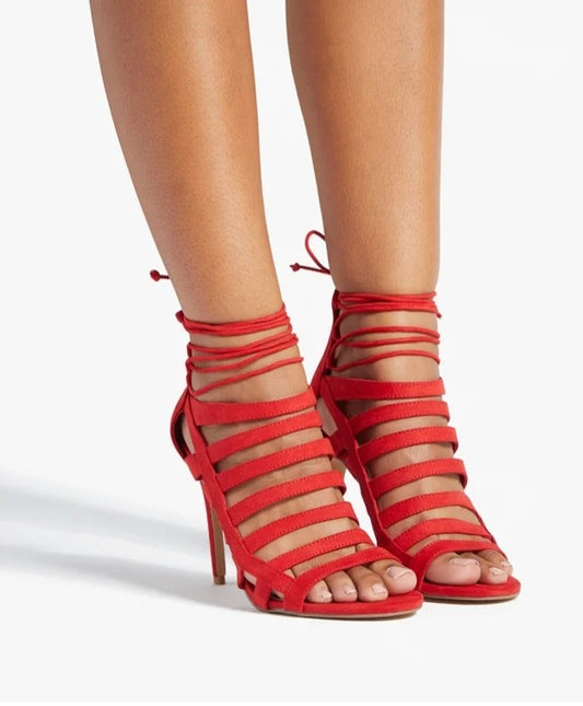 JF Strappy Red Sandals