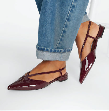 SD Wine Slingback Flats