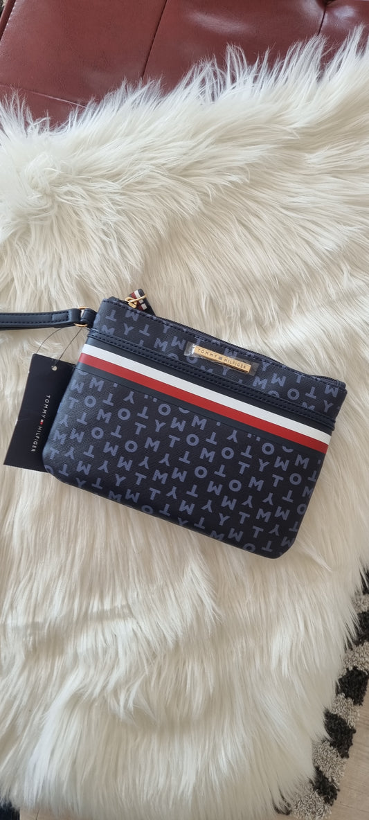 Tommy Hilfiger Navy Logo Wristlet