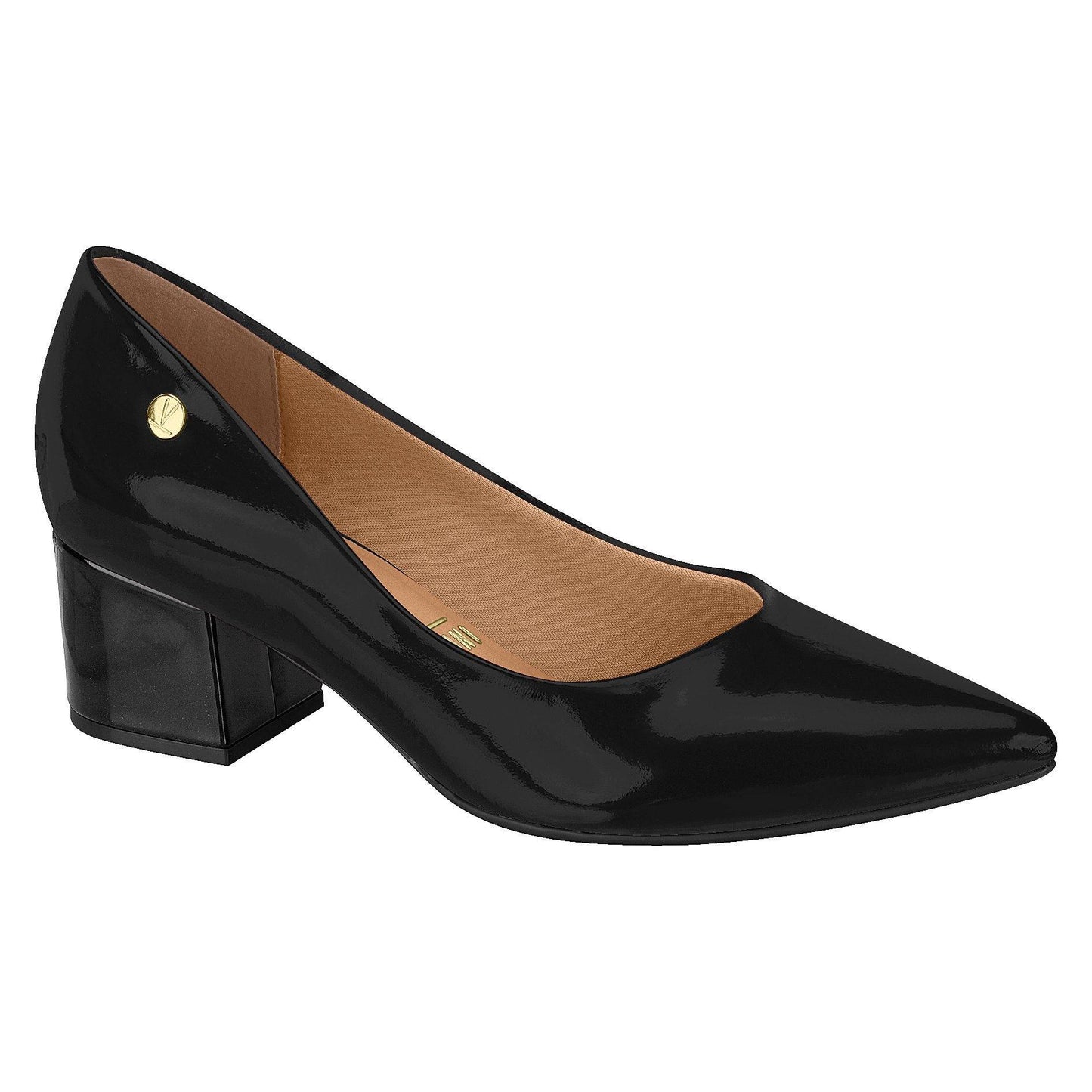 Vizzano Pointed Low Block Heel (Patent Black)