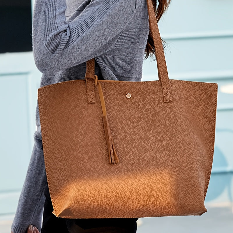 Soft Faux Leather Tote