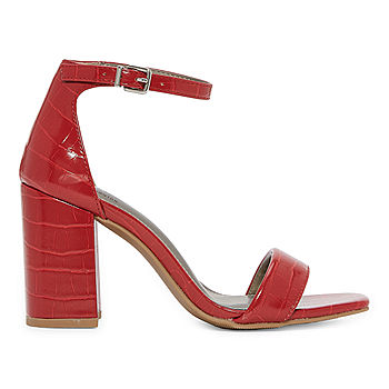 Worthington Block Heel Red Croc