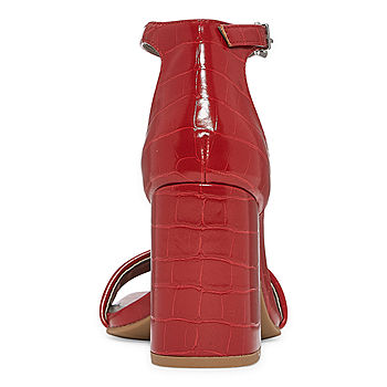 Worthington Block Heel Red Croc